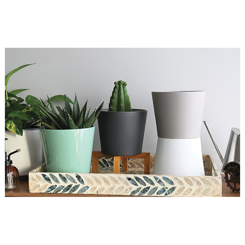 Washington Pottery Company Calypso Series 3EK17JD Pot, 7 in Dia, Terracotta, Jade, Powder-Coated - 1