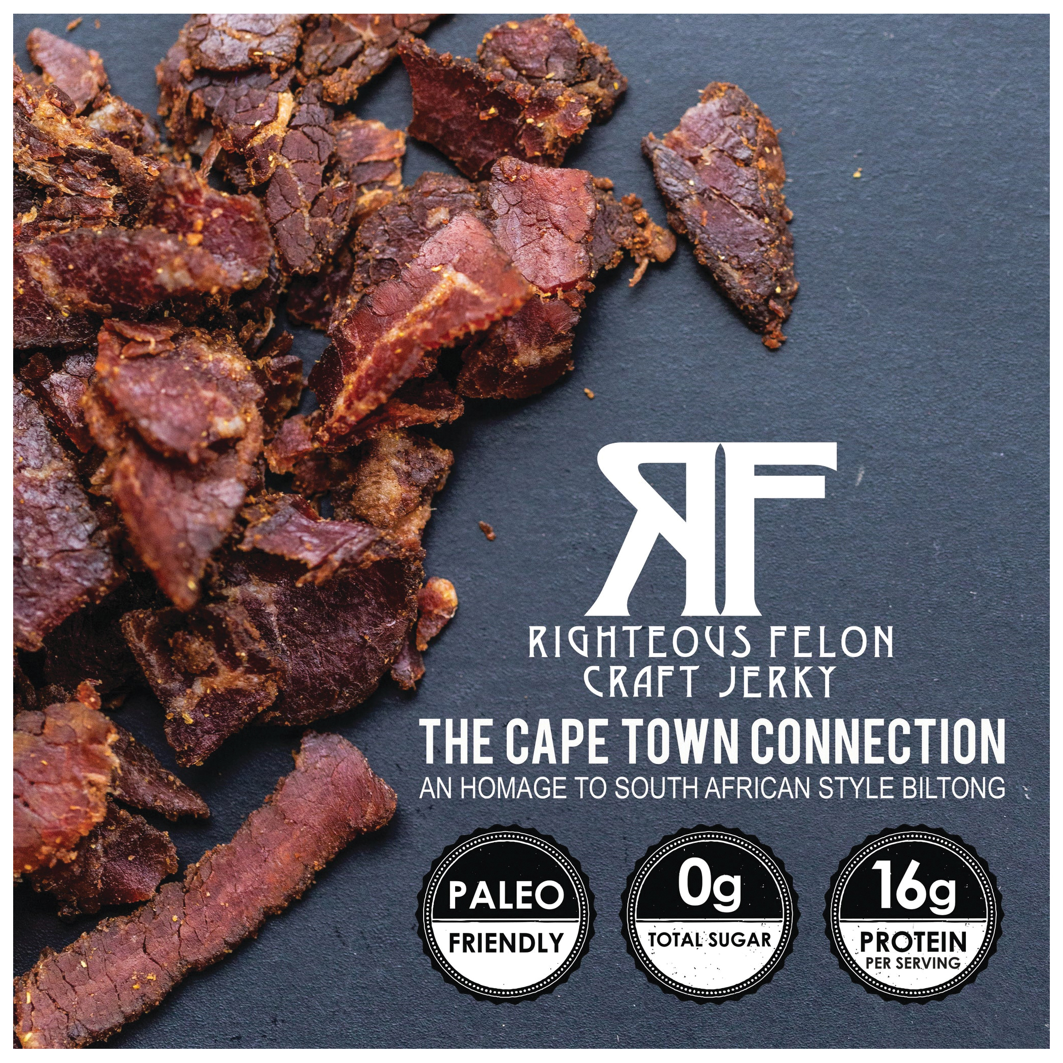 Righteous Felon Craft Jerky 1BTMM Biltong, Nelson Mandilla, 2 oz - 4