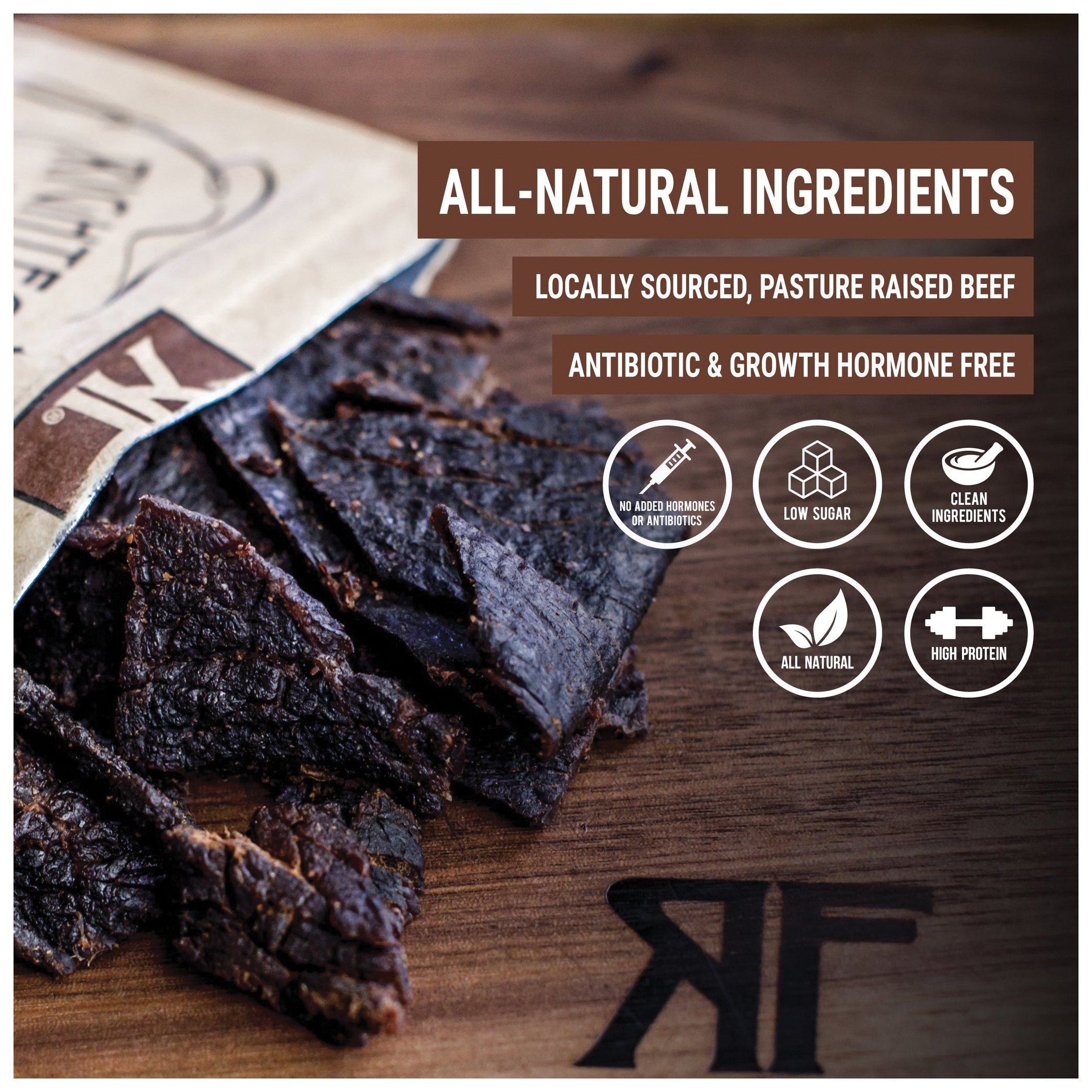 Righteous Felon Craft Jerky 100BJ Beef Jerky, Bourbon Franklin, 2 oz - 4