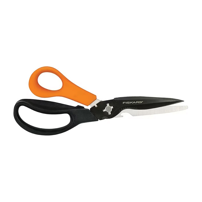 1067272 Garden Shears, 9 in OAL, Stainless Steel Blade, Black/Orange Handle