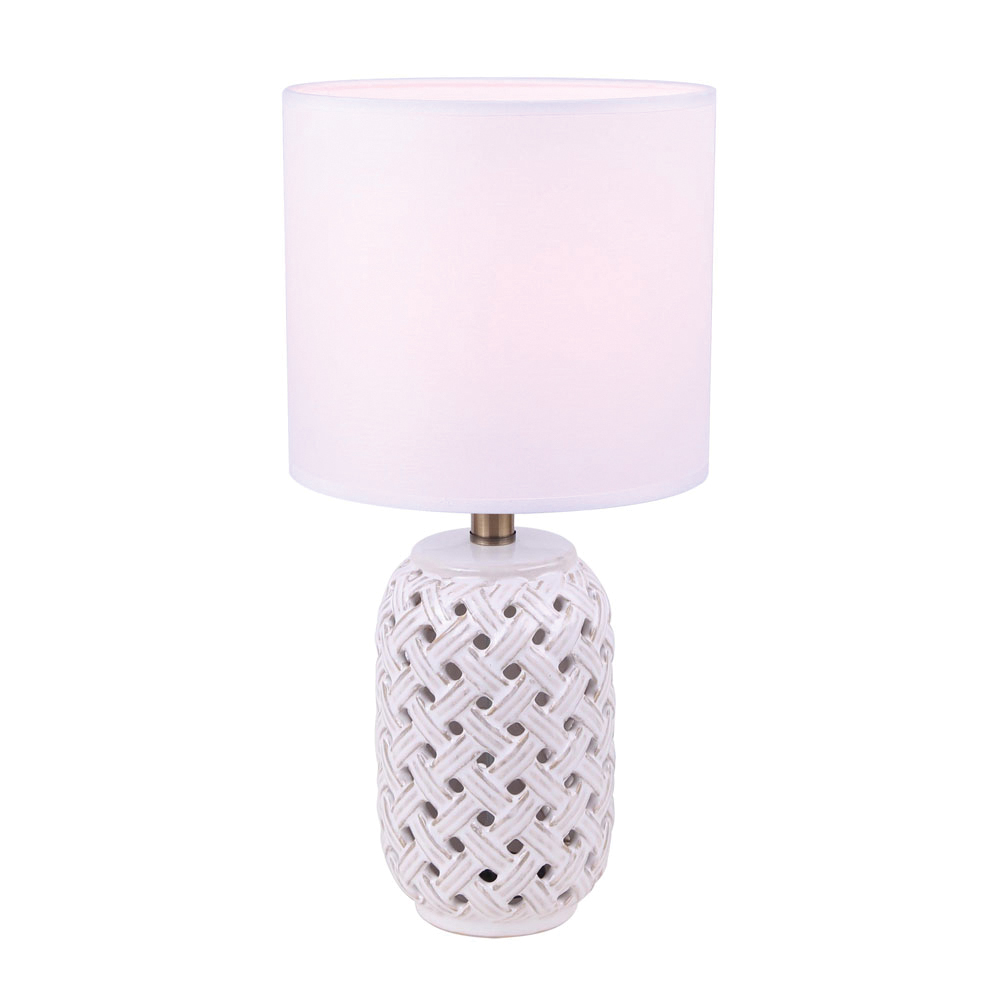 Luana Table Lamp, Canarm, 16-1/4 in H, 1-Light, White/Gold - 2