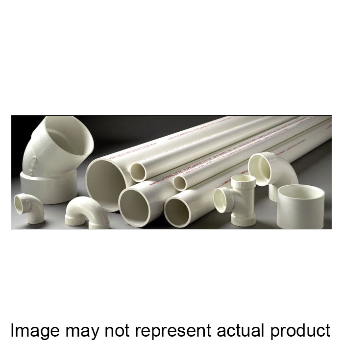 PVC040050600FP Pressure Pipe, 1/2 in, 10 ft L, Plain End, SCH 40 Schedule, PVC, White