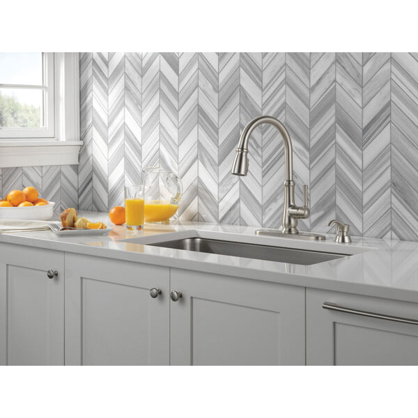 Dolman Kitchen Faucet, Delta, Pull Down, 1-Handle, Stainless, Includes Soap Dispenser - 3