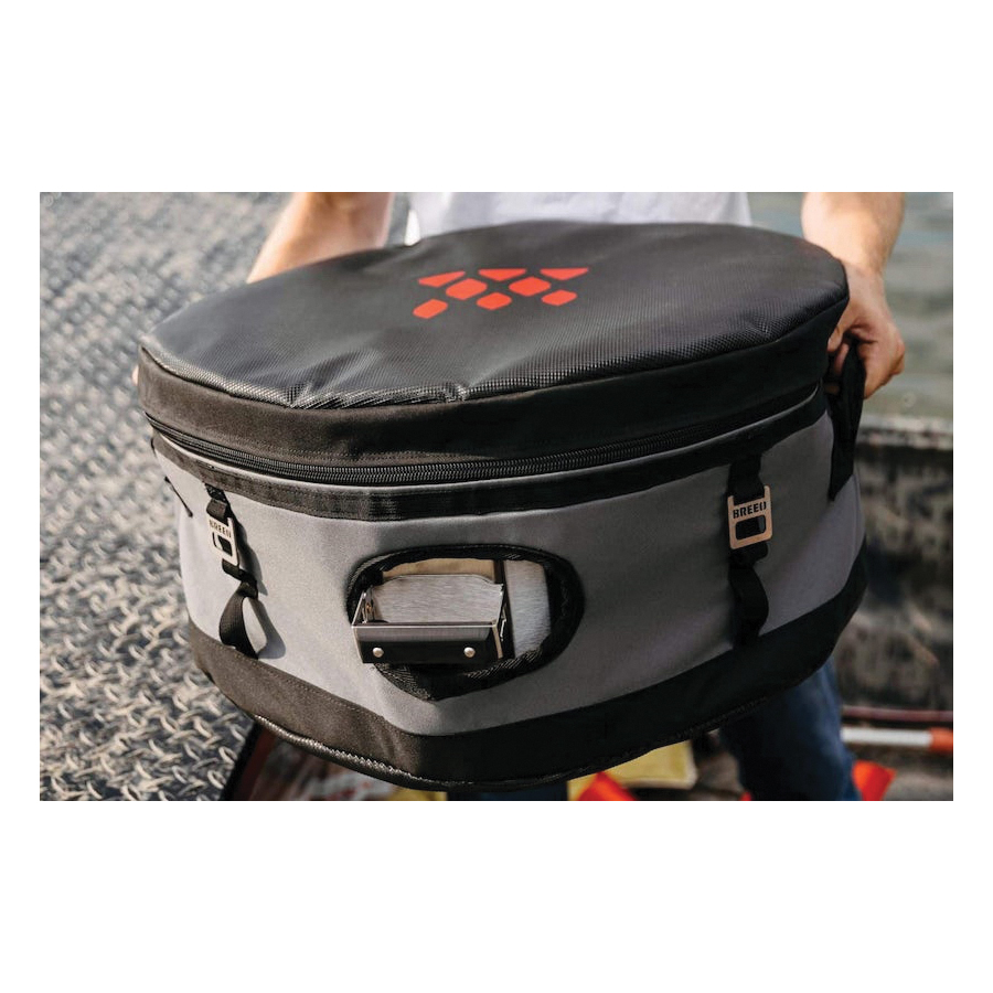 Transit Case, Breeo, Firepit Carrying Case, 23 in L, 23 in W, Nylon/Rubberized Vinyl/Sun Master Fabric, Black/Gray - 2