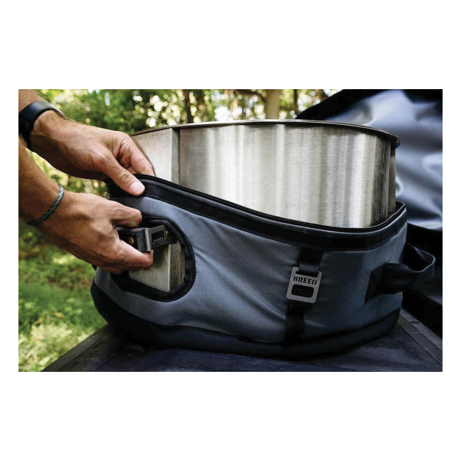 Transit Case, Breeo, Firepit Carrying Case, 23 in L, 23 in W, Nylon/Rubberized Vinyl/Sun Master Fabric, Black/Gray - 3