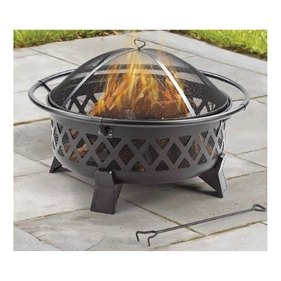 SRFP11716 Wood Fire Pit, 35 in OAW, 35 in OAD, 22 in OAH, Round, Steel