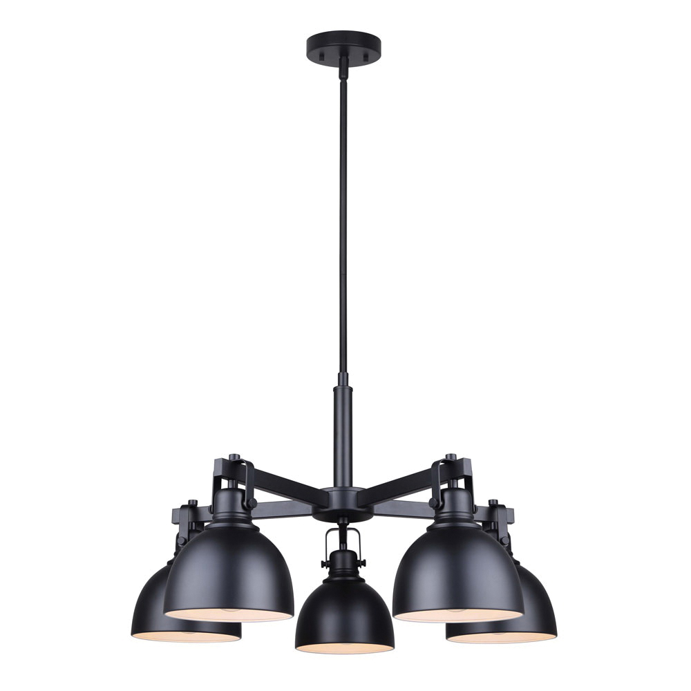 Polo Chandelier, Canarm, 5-Light, Matte Black - 2