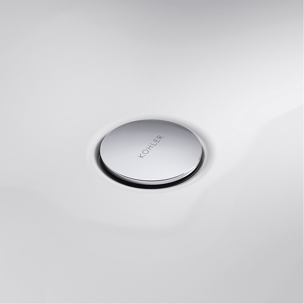 Clicker Drain with Overflow, Kohler, 1-1/4 in Connection, Plastic, Polished Chrome - 1