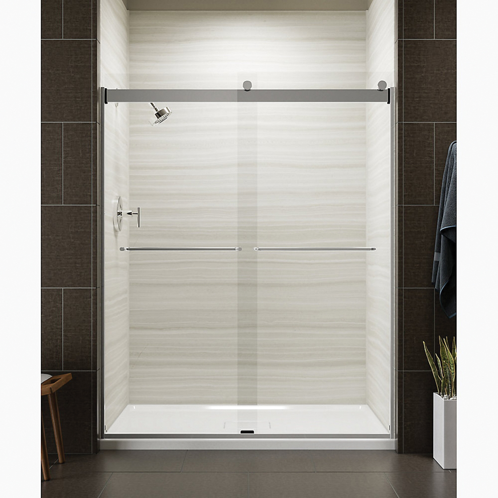 Levity Bypass Shower Door, Kohler, Clear Glass, Matte Nickel Frame - 2