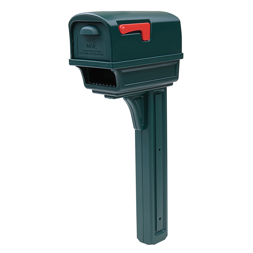 Gentry Series GGC1G00AM Mailbox Post Combo, 1000 cu-in Mailbox, Plastic Mailbox, 36.38 in H Post