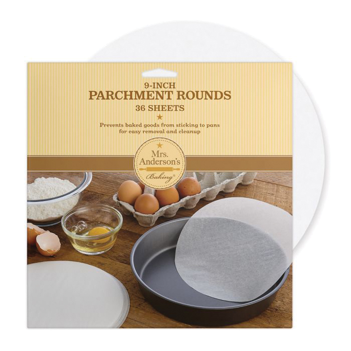 Mrs. Anderson's Baking 22093 Cake Baking Sheet, Parchment Paper, White, For: 9 in Round Baking Pans