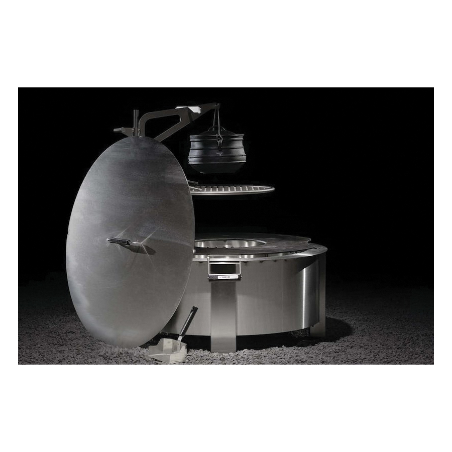 Smokeless Fire Pit, Breeo, X Series, 34 in W, 15 in H, Round, Stainless Steel - 1