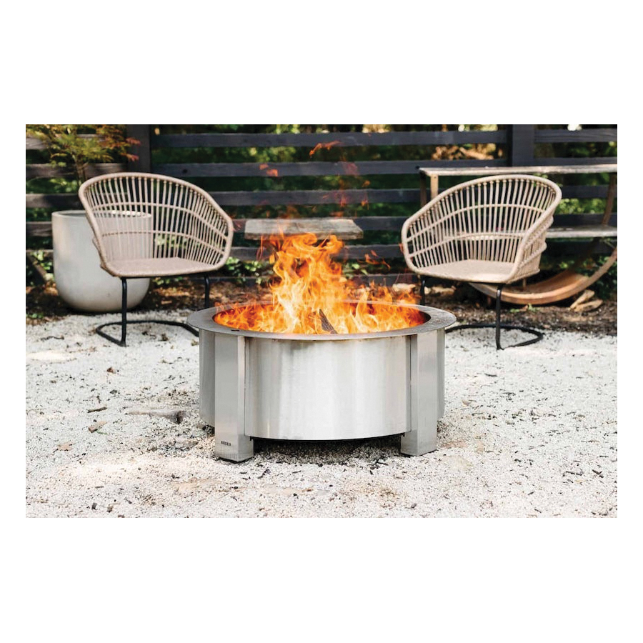 Smokeless Fire Pit, Breeo, X Series, 34 in W, 15 in H, Round, Stainless Steel - 2