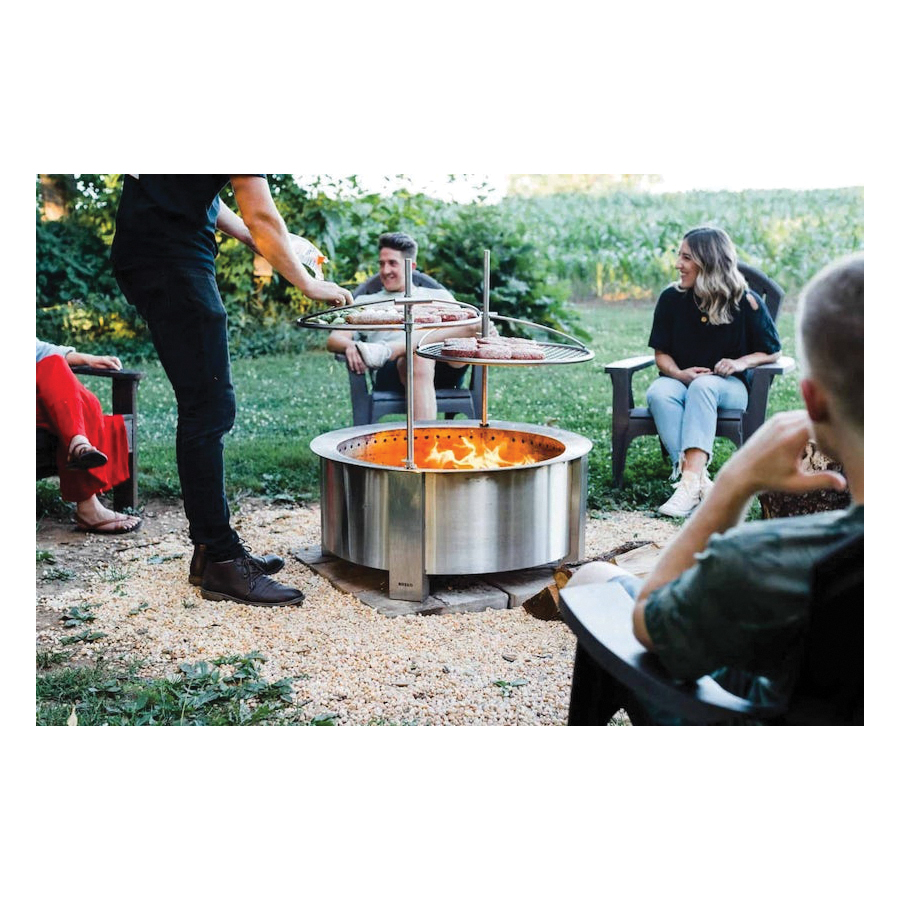 Smokeless Fire Pit, Breeo, X Series, 34 in W, 15 in H, Round, Stainless Steel - 4