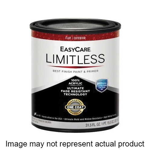 EasyCare Limitless Series LLEFM-QT House Paint and Primer, Flat, Medium Base, 1 qt