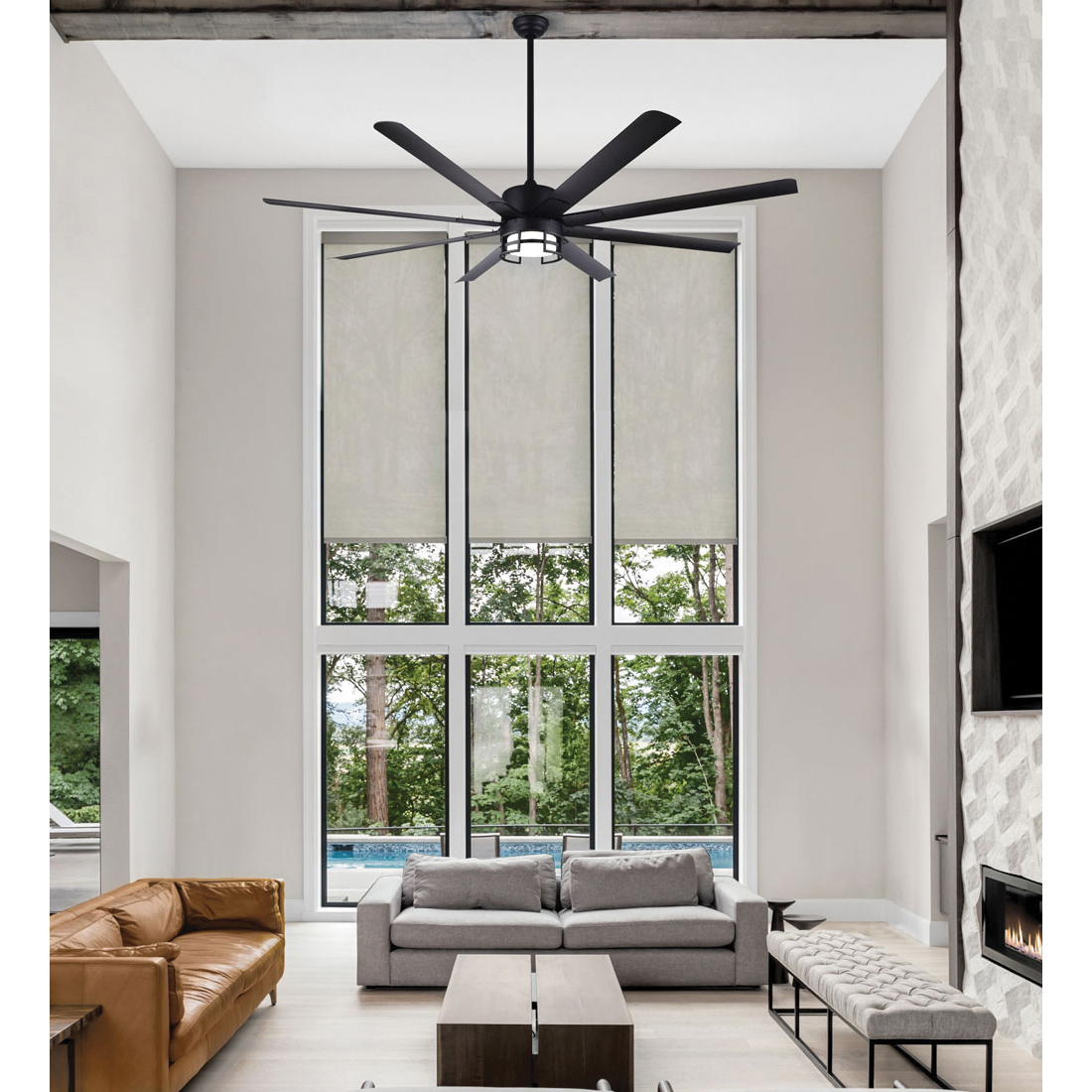 Indoor Ceiling Fan, Canarm, Ezra, LED Light, 72 in Dia, Black - 2