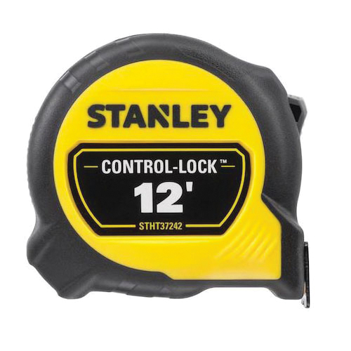 Measuring Tape, Stanley, 12 ft L Blade, Black/Yellow Case - 1