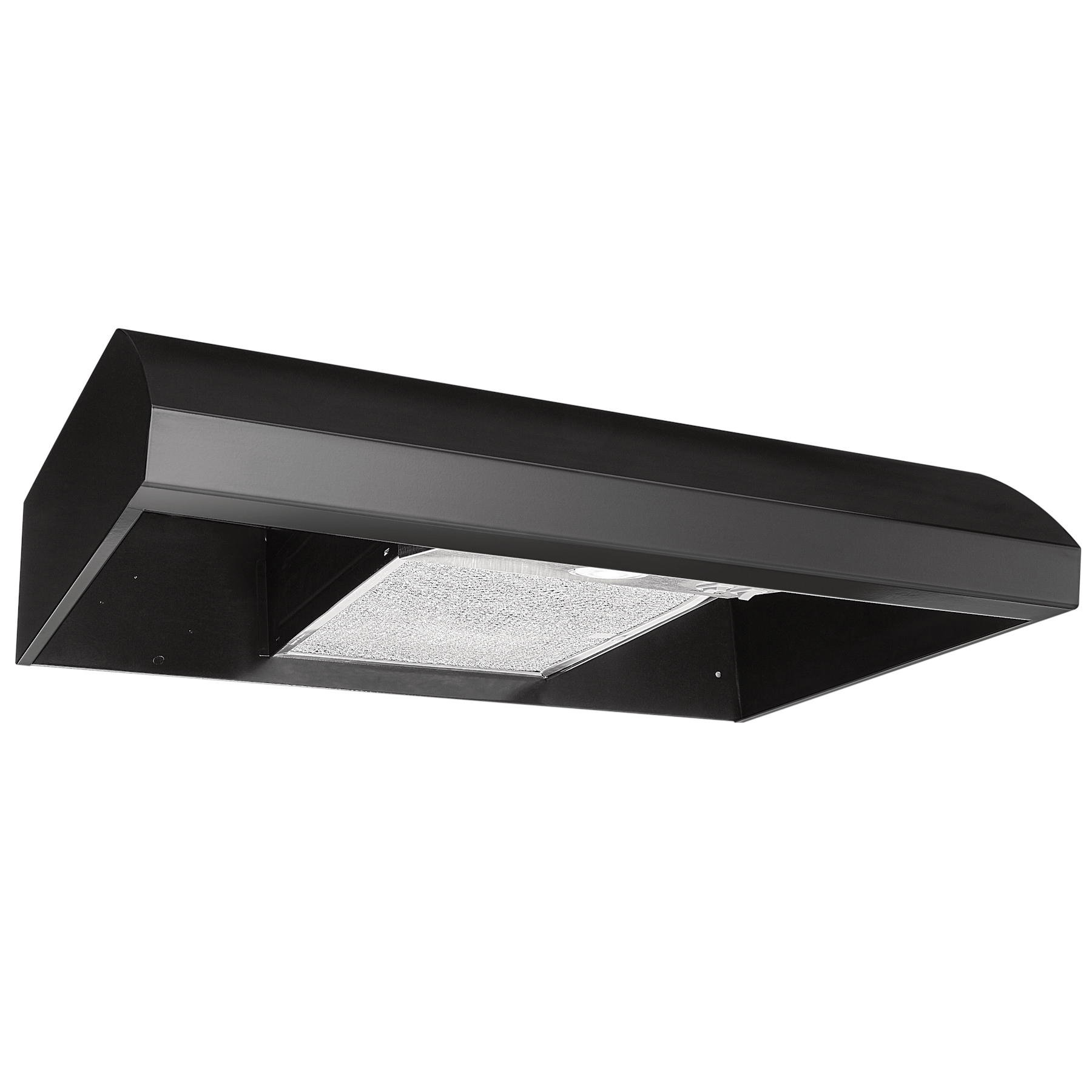 BXT1 BXT130BL Under-Cabinet Range Hood, 270 cfm, Convertible Built-In Vent, 30 in W, 18 in D, 6 in H, Steel, Black