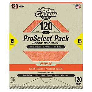 7282 Sanding Sheet, 11 in L, 9 in W, Fine, 120 Grit, Aluminum Oxide Abrasive