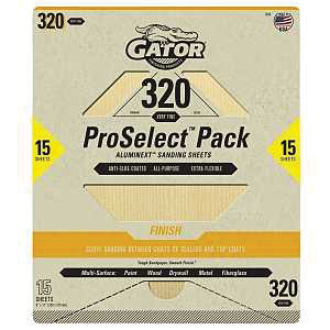 7284 Sanding Sheet, 11 in L, 9 in W, Very Fine, 320 Grit, Aluminum Oxide Abrasive