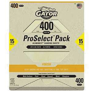 7285 Sanding Sheet, 11 in L, 9 in W, Extra Fine, 400 Grit, Aluminum Oxide Abrasive