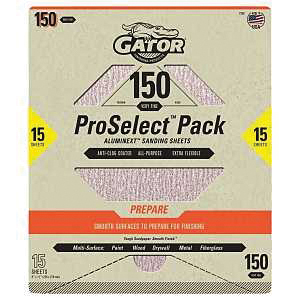 7286 Sanding Sheet, 11 in L, 9 in W, Very Fine, 150 Grit, Aluminum Oxide Abrasive