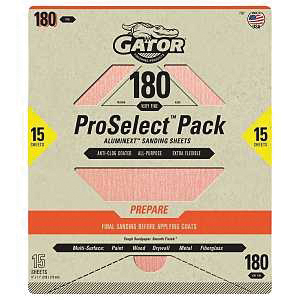 7287 Sanding Sheet, 11 in L, 9 in W, Fine, 180 Grit, Aluminum Oxide Abrasive