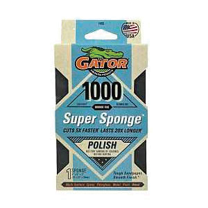 7465 Sanding Sponge, 5 in L, 3 in W, 1000 Grit, Mirror Fine, Silicon Carbide Abrasive