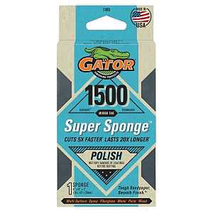 7466 Sanding Sponge, 5 in L, 3 in W, 1500 Grit, Mirror Fine, Silicon Carbide Abrasive