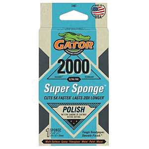 7467 Sanding Sponge, 5 in L, 3 in W, 2000 Grit, Ultra Fine, Silicon Carbide Abrasive