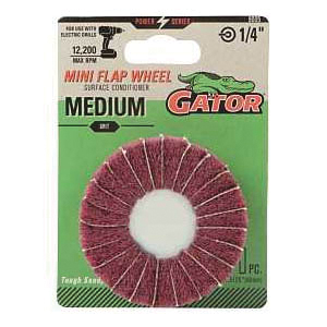 9005 Flap Wheel, 2-1/2 in Dia, 1/4 in Arbor, Aluminum Oxide Abrasive