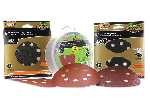 9027 Sanding Disc, 5 in Dia, 320 Grit, Aluminum Oxide Abrasive, 8-Hole