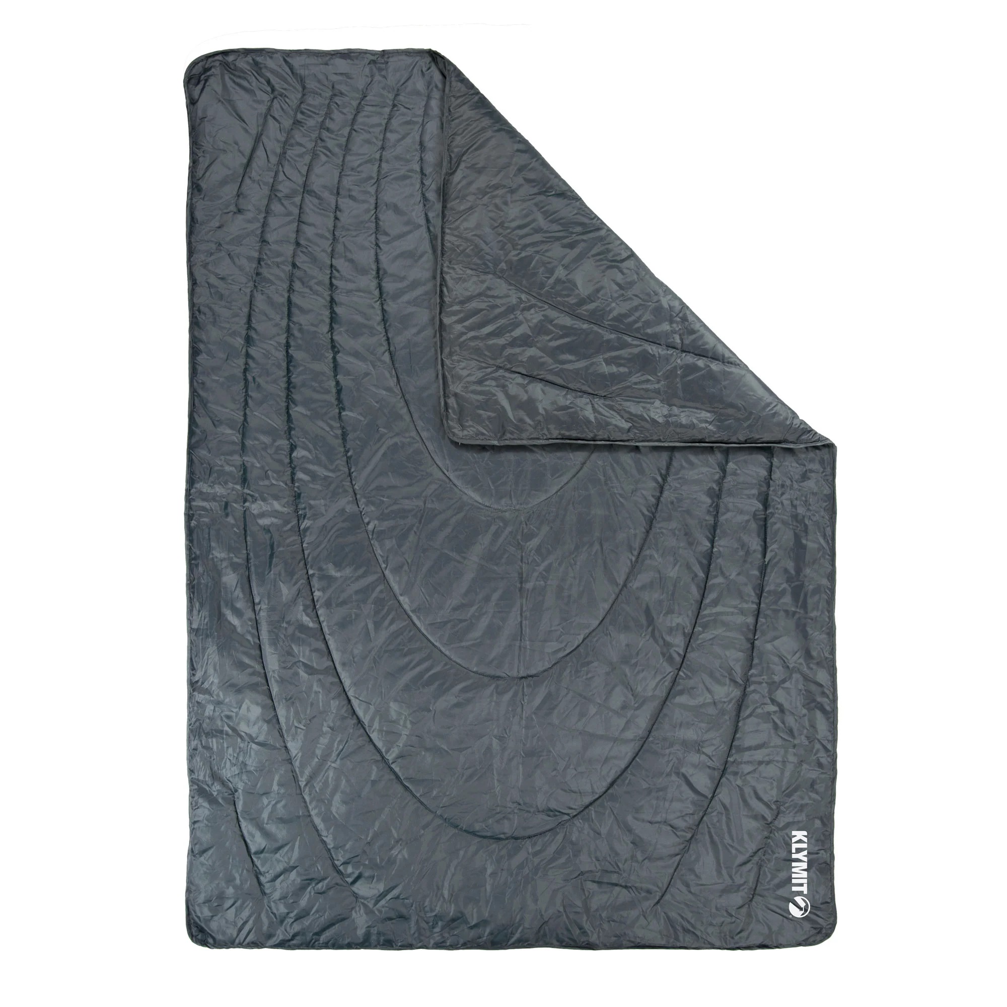 Klymit 13HTGY01C Travel Blanket, 80 in L, 58 in W, Polyester/Synthetic, Gray - 1