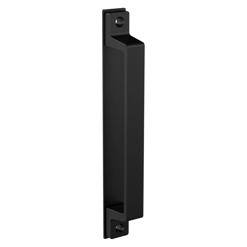 N166-022 Modern Gate Pull, 9-13/16 in L Handle, Steel, Black