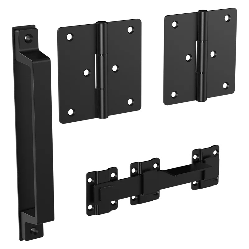 N166-026 Modern Gate Kit, Steel, Black, 4-Piece