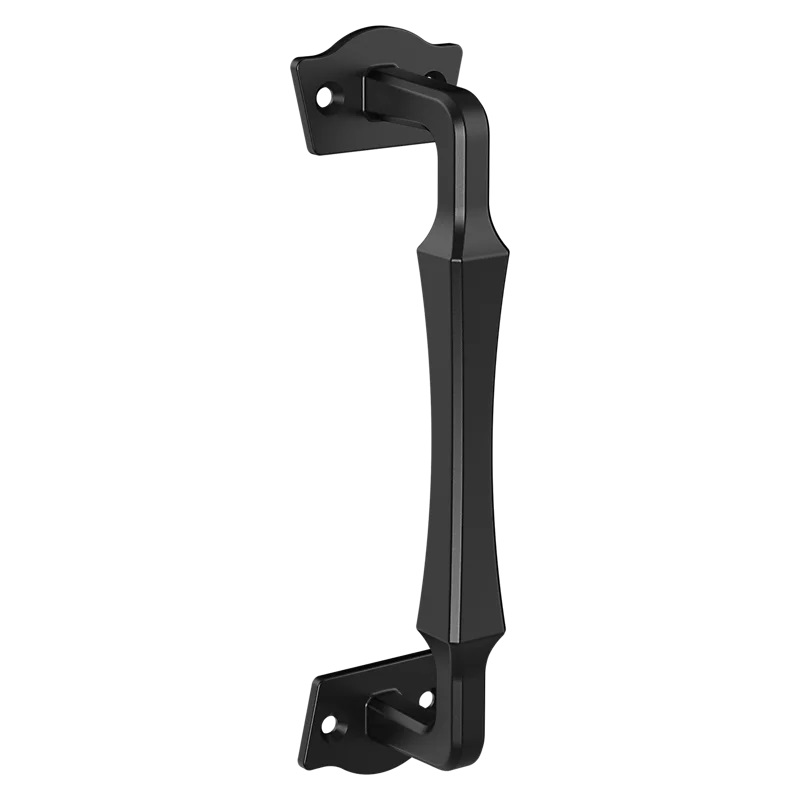 N166-027 Rustic Modern Gate Pull, 9-7/8 in L Handle, Steel, Black