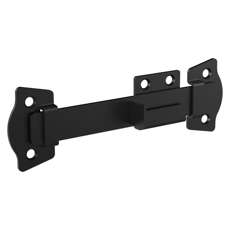 N166-028 Rustic Modern Gate Latch, 7-13/32 in L, 1-1/32 in W, Steel, Black