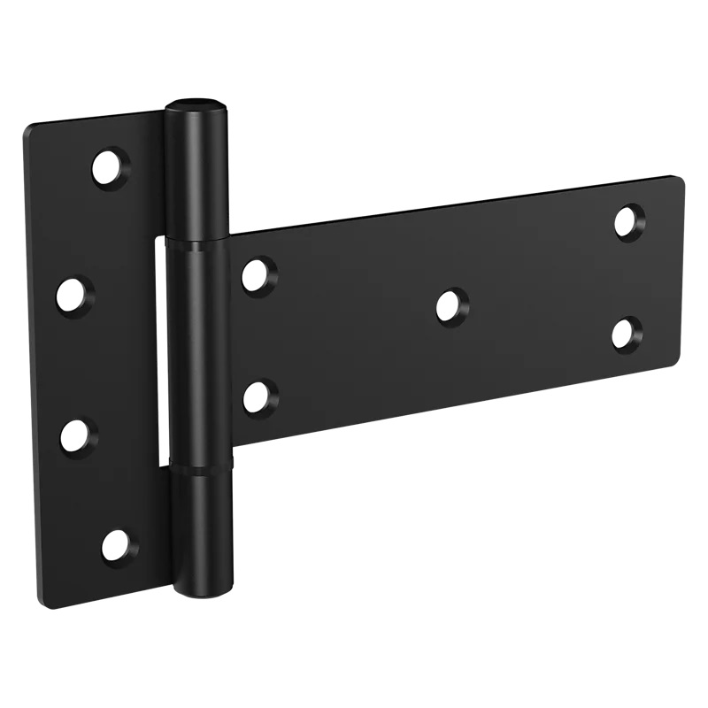 N166-035 Industrial T-Hinge, Steel, Black, Tapping Screws Mounting