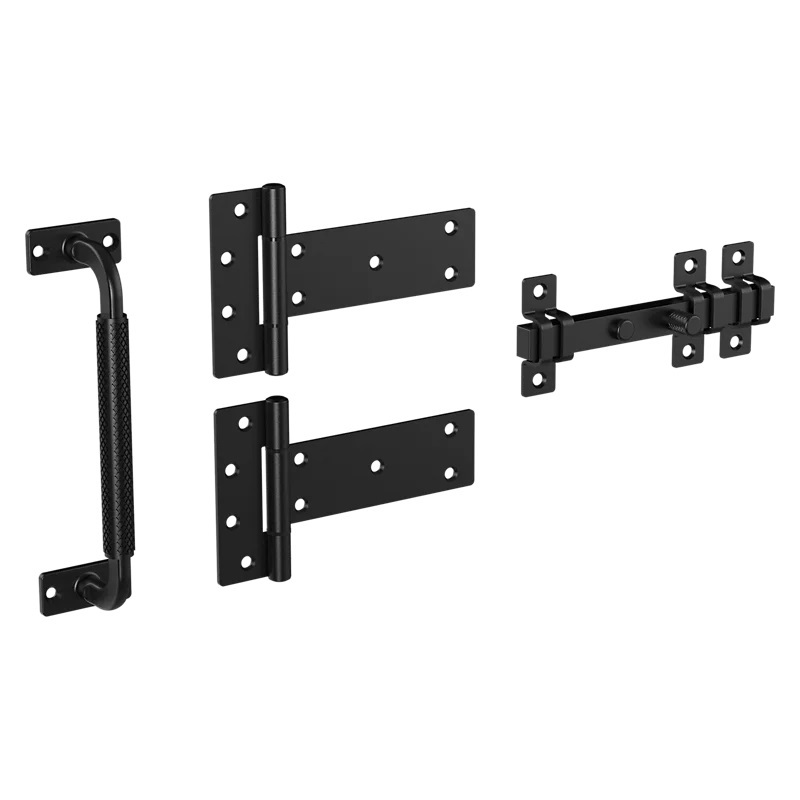 N166-036 Industrial Gate Kit, Steel, Black, 4-Piece