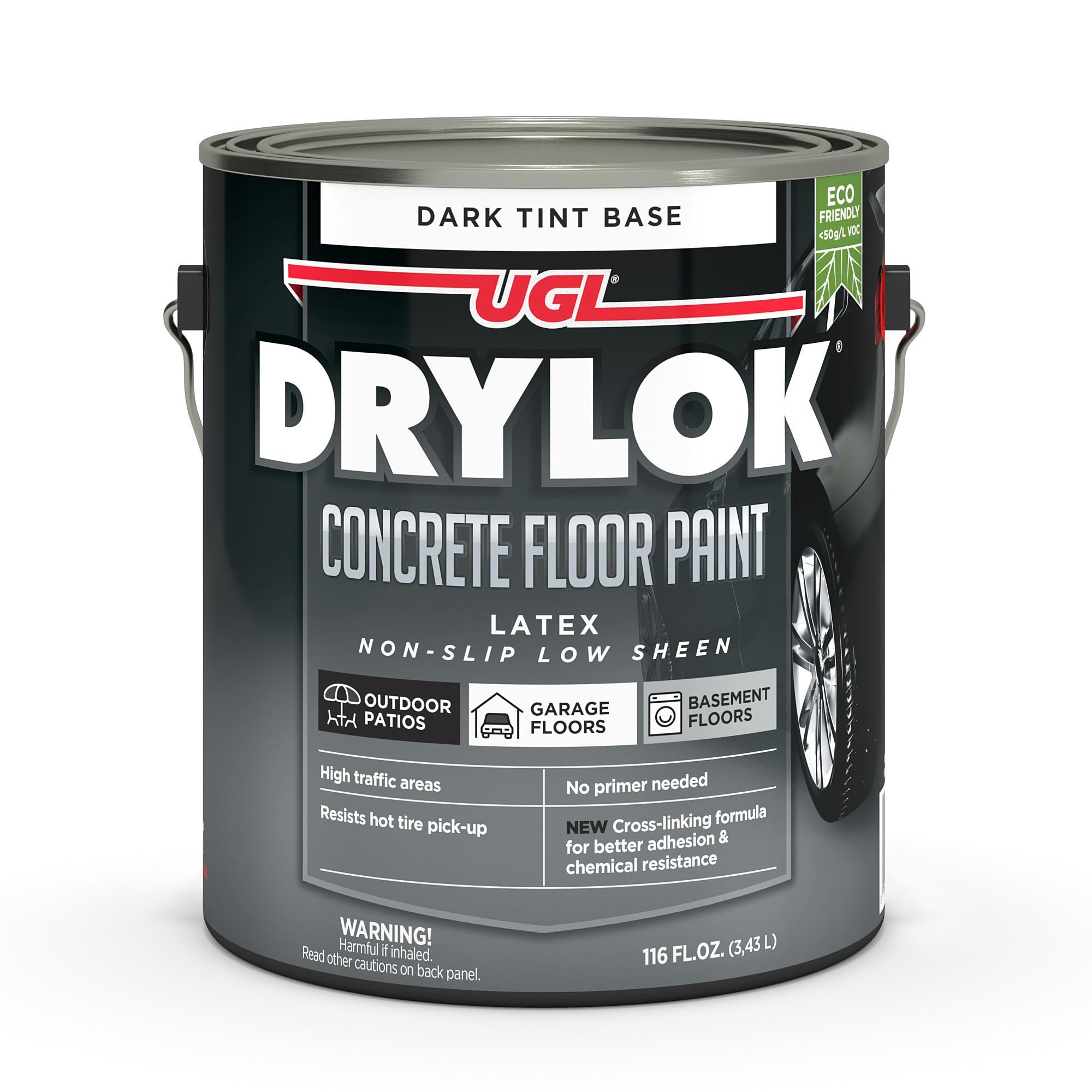 43213 Concrete Floor Paint, Latex, Flat, Gull, 1 gal, 300 to 400 sq-ft/gal Coverage Area