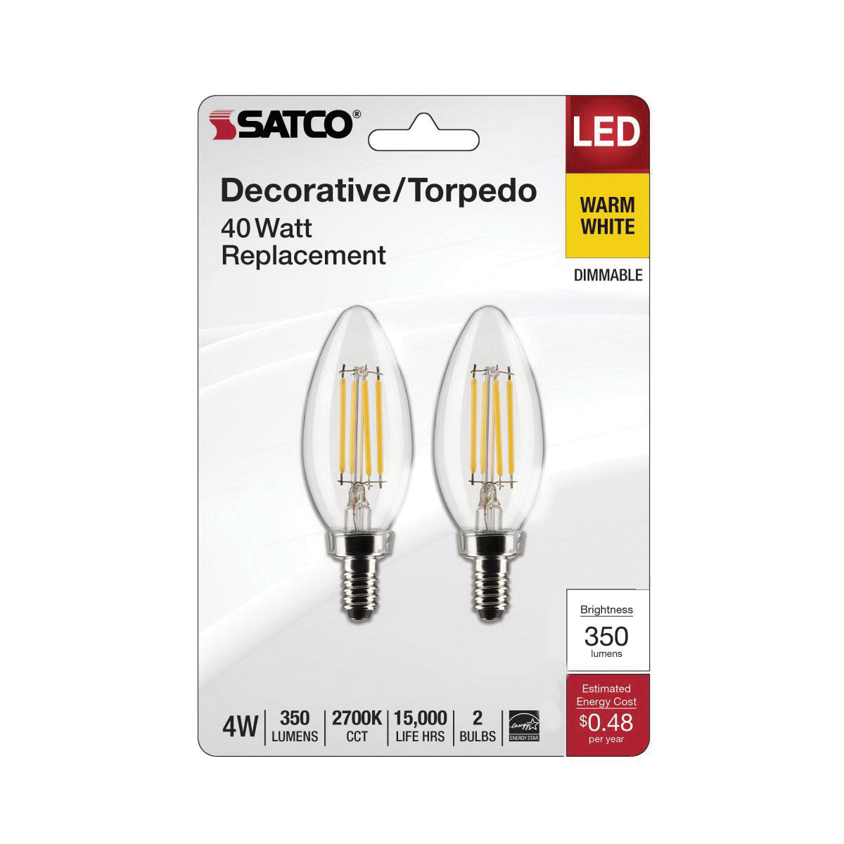 Satco S29815, 15W LED A19 Light Bulb, Frosted