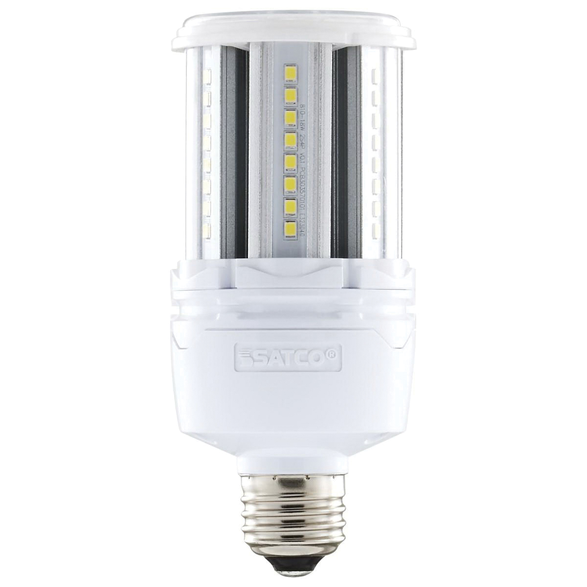 Satco S49390 LED Bulb, Corncob Lamp, E26 Medium Lamp Base, Clear, Natural, 5000 K Color Temp
