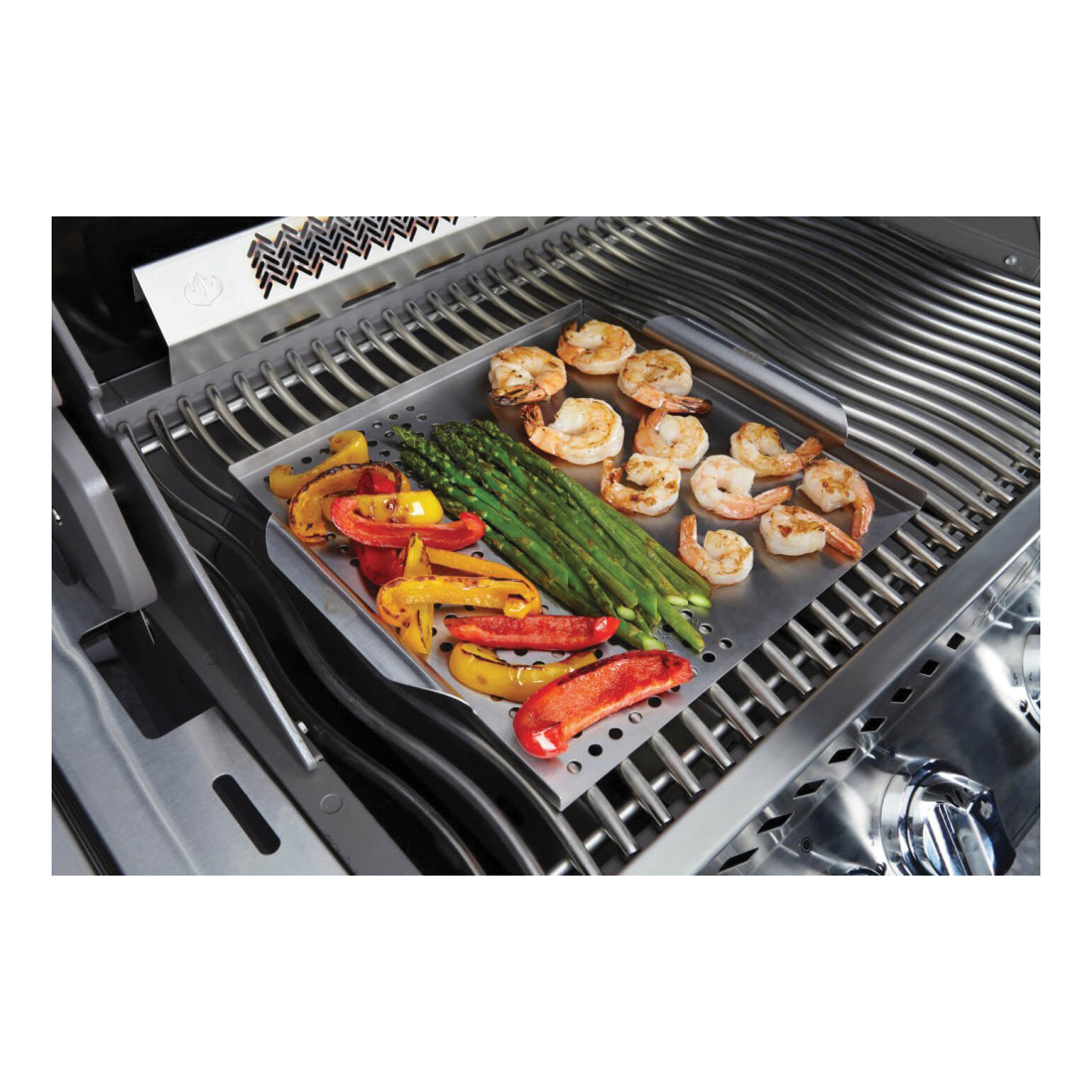 Napoleon 70026 Multi-Functional Grill Topper with Cedar Plank, Stainless Steel - 4