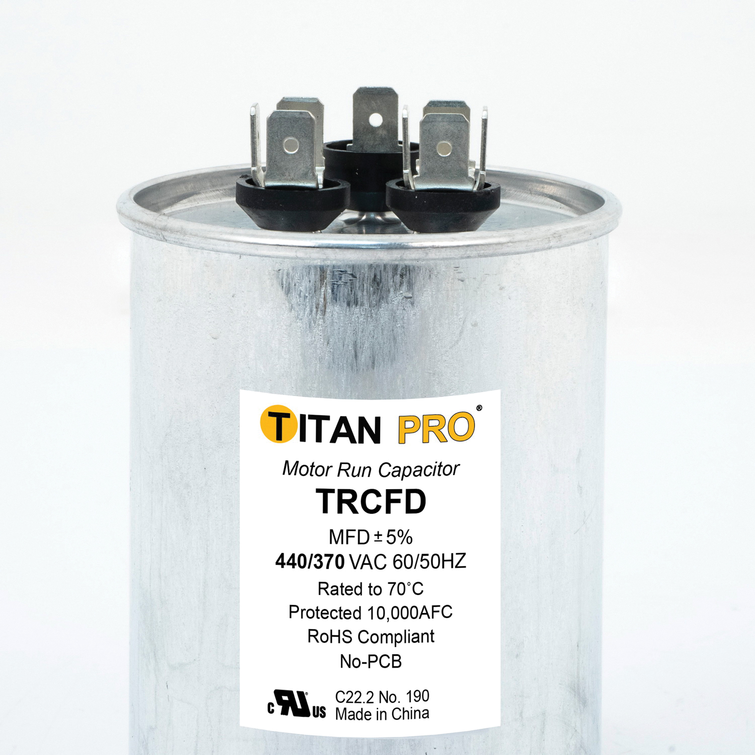 Capacitor, Titan Pro, 45+7.5 mfd, 370 to 440 V, Standard Blade Terminal - 3