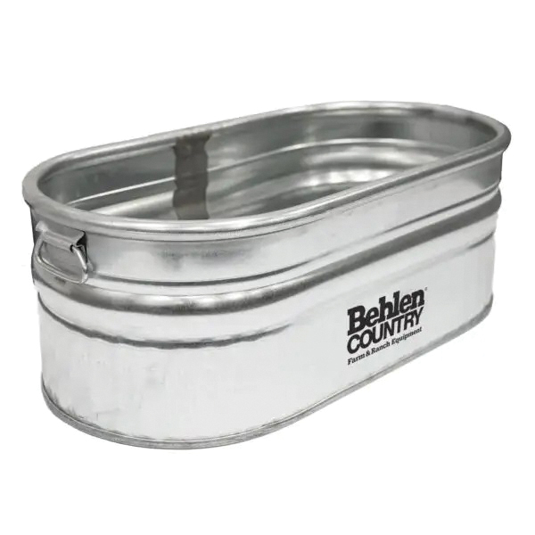 50140068 Shallow Utility Tank with Handle, 28 gal, Steel, Galvanized