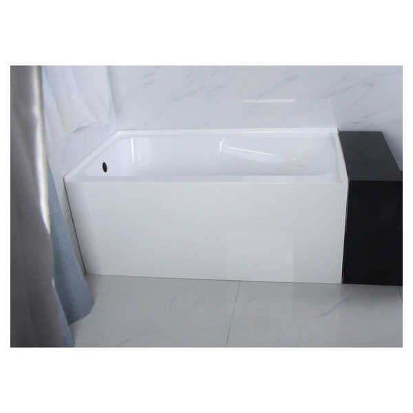 Bathtub, Kingston Brass, 54 in L, Alcove Installation, Left Drain, Acrylic, White - 3