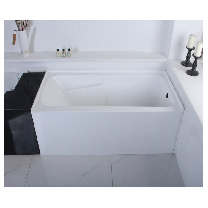 Bathtub, Kingston Brass, 54 in L, Alcove Installation, Right Drain, Acrylic, White - 2