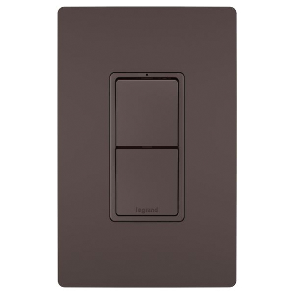 Radiant Pushbutton Switch, Pass & Seymour, 15 A, 120 to 125 V, 3-Way, Dark Bronze - 1