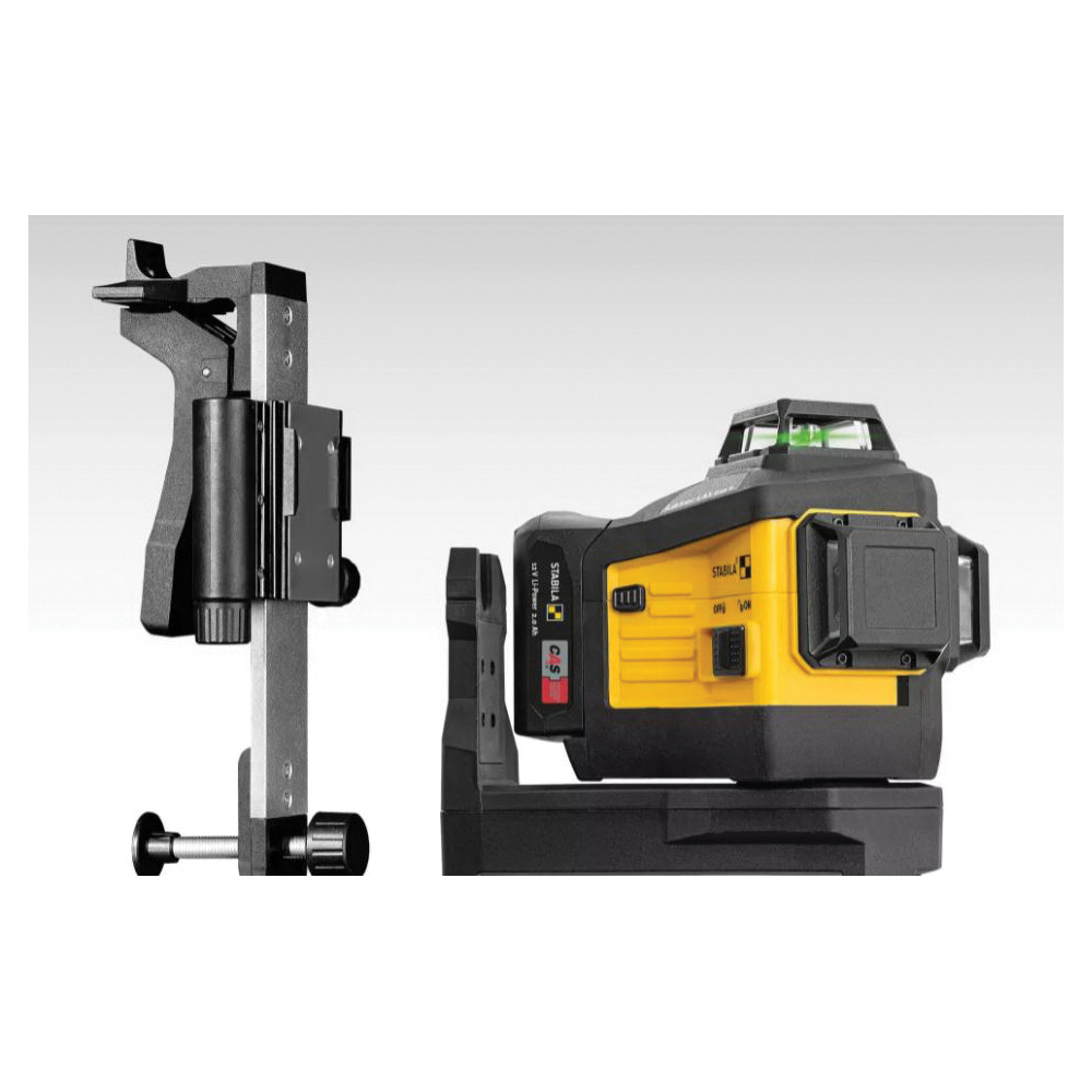 Stabila 03420 Laser System Kit, +/-1/8 in at 30 ft Accuracy, 3-Beam, 3-Line, Green Laser - 3