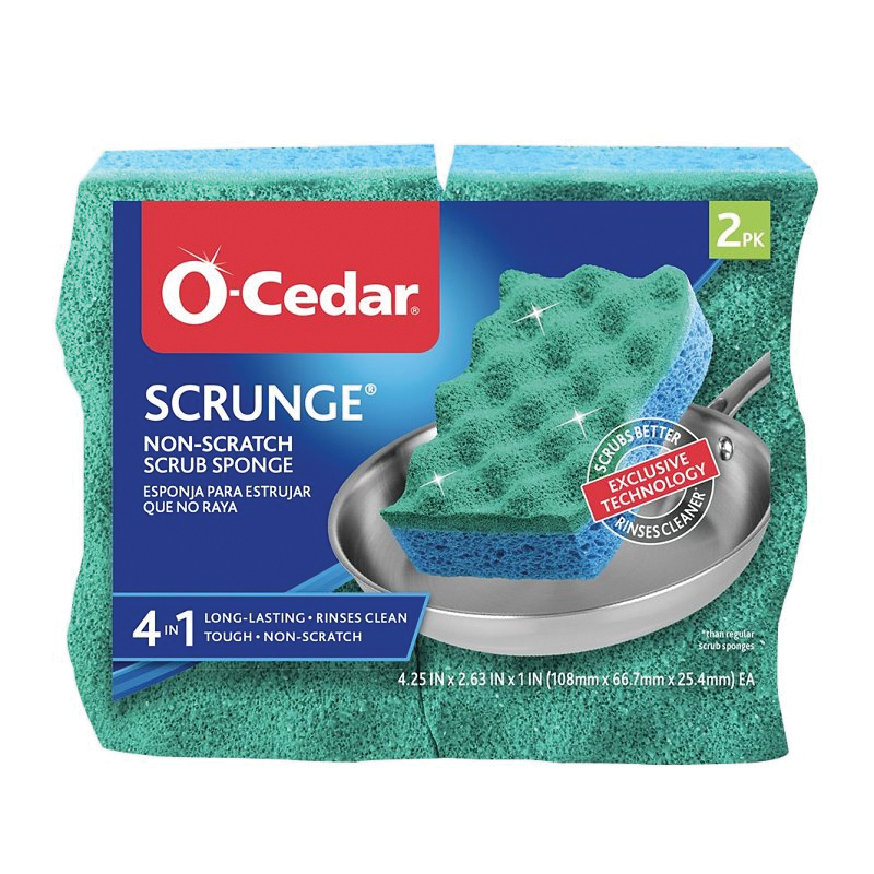 169431 Medium-Duty Scrubber Sponge, 4-1/4 in L, 2.63 in W, Blue/Green
